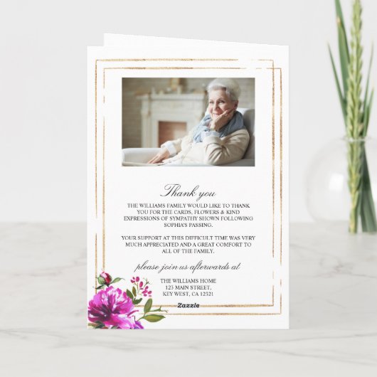 Purple Flowers Foto Memorial Beerdigung Programme (Rückseite)