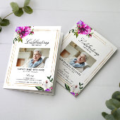 Purple Flowers Foto Memorial Beerdigung Programme