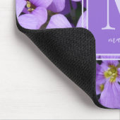 Purple Flowers Foto Monogram Name Mousepad (Ecke)