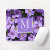 Purple Flowers Foto Monogram Name Mousepad (Mit Mouse)