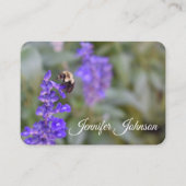 Purple Flowers Garden Nature Bee Bumblebee Foto Visitenkarte (Vorderseite)
