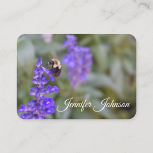 Purple Flowers Garden Nature Bee Bumblebee Foto Visitenkarte
