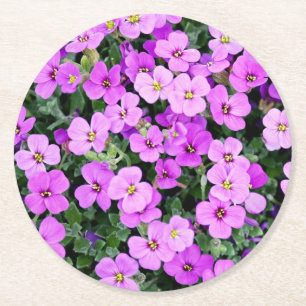 Purple Flowers Garden Runder Pappuntersetzer