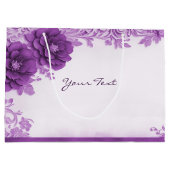 Purple Flowers Geblüht Geschenktasche Große Geschenktüte (Rückseite)