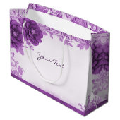 Purple Flowers Geblüht Geschenktasche Große Geschenktüte (Rückseite Schrägansicht)
