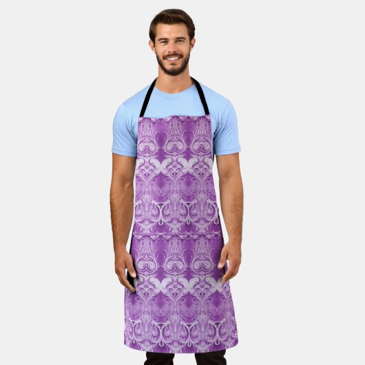 Purple Flowers Geblüht Schürze (Getragen)