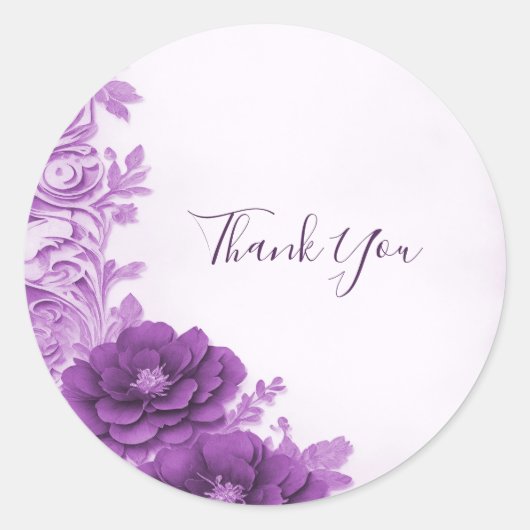 Purple Flowers Geblüht Siegel Wedding Sticker (Vorderseite)