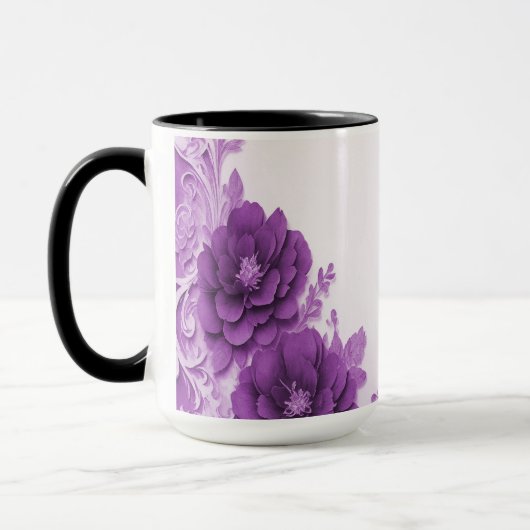 Purple Flowers Geblüht Tasse (Links)