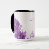 Purple Flowers Geblüht Tasse (Vorderseite Links)