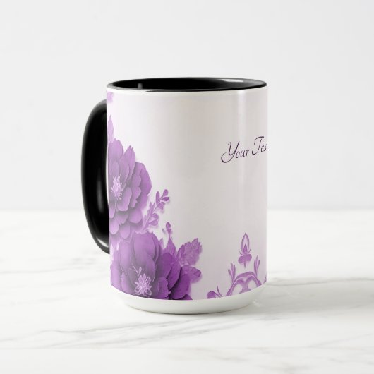 Purple Flowers Geblüht Tasse (Vorderseite Links)