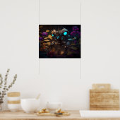 Purple Flowers & Glows Robot Poster (Küche)