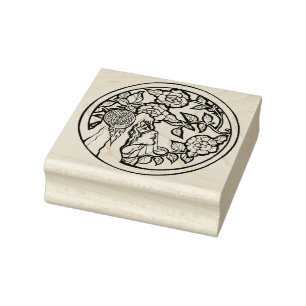 Purple Flowers Goddess Gummistempel