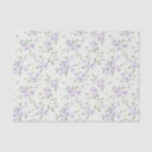 Purple Flowers Gold Stars Moons Birthday Seidenpapier (Vorderseite)