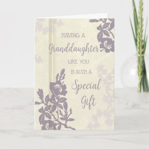 Purple Flowers Grandtochter Geburtstag Karte