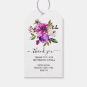Purple Flowers & Greenery Brautparty Geschenktaste Geschenkanhänger (Vorderseite)