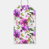 Purple Flowers & Greenery Brautparty Geschenktaste Geschenkanhänger (Rückseite)