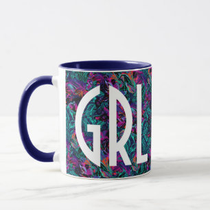 Purple Flowers - GRL PWR - Girl Power Tasse