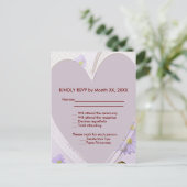 Purple Flowers Heart Wedning Dinner UAWG Postcard Einladungspostkarte (Stehend Vorderseite)