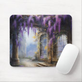 Purple Flowers House Mousepad (Mit Mouse)