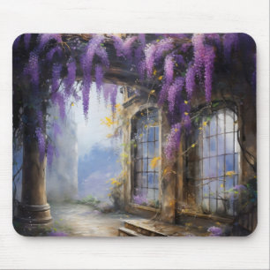 Purple Flowers House Mousepad