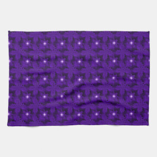 Purple Flowers in 3D , Artdeco Küchentuch