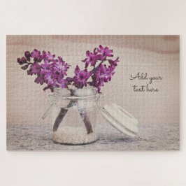 Purple Flowers in a Jar - Personalisiert Puzzle