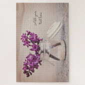 Purple Flowers in a Jar - Personalisiert Puzzle (Vertikal)