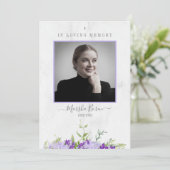 Purple Flowers in Loving Memory for Funeral (Stehend Vorderseite)