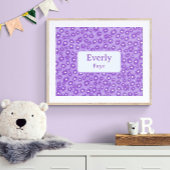 Purple Flowers Individuelle Name Kinder Kinderzimm Poster