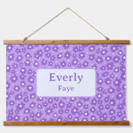 Purple Flowers Individuelle Name Kinder Kinderzimm Wandteppich Mit Holzrahmen