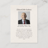 Purple Flowers Jungfrau Mary Funerary Prayer Card Platzkarte (Rückseite)