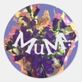 Purple Flowers Klassischer Rundaufkleber Runder Aufkleber