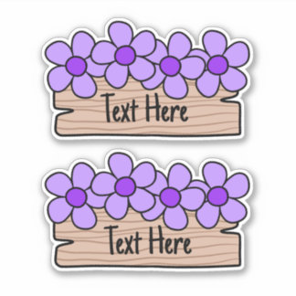 Purple Flowers Label
