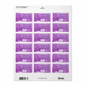 Purple Flowers Label Adressaufkleber (Vorne)