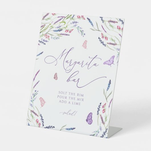 Purple Flowers Lavender Margarita Bar Sockelschild (Vorderseite)