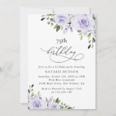 Purple Flowers, Lilac Flowers, Boho, Birthday Einladung (Vorderseite)