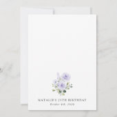 Purple Flowers, Lilac Flowers, Boho, Birthday Einladung (Rückseite)