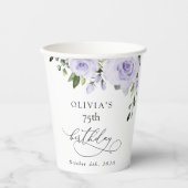 Purple Flowers, Lilac Flowers, Boho, Birthday Pappbecher (Vorderseite)