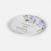 Purple Flowers, Lilac Flowers, Boho, Birthday Pappteller (Schrägansicht)