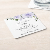 Purple Flowers, Lilac Flowers, Boho, Birthday Rechteckiger Pappuntersetzer (angewinkelt)