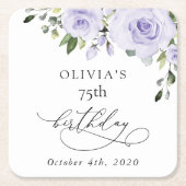 Purple Flowers, Lilac Flowers, Boho, Birthday Rechteckiger Pappuntersetzer (Vorderseite)