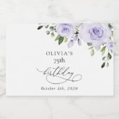 Purple Flowers, Lilac Flowers, Boho, Birthday Schaumweinetikett (Einzelnes Label)