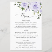 Purple Flowers, Lilac Flowers, Floral Wedding Menu (Vorderseite)