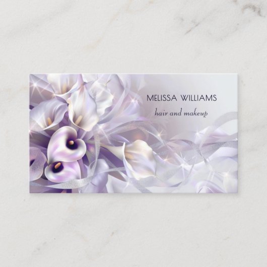 Purple Flowers Luxury Visitenkarte (Vorderseite)
