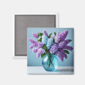 Purple Flowers Magnet (Vorderseite/Rückseite)