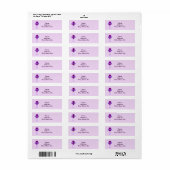 Purple Flowers Mason Jar Address Labels (Vorne)