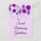 Purple Flowers Mason Jar Sicherheitsmaßnahmen Begleitkarte (Vorderseite)