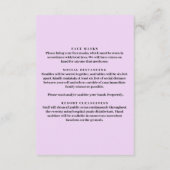 Purple Flowers Mason Jar Sicherheitsmaßnahmen Begleitkarte (Rückseite)