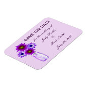 Purple Flowers Mason Jar speichern das Date Magnet (Linke Seite)
