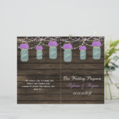 Purple Flowers Mason Jars Barn Wood Wedding (Stehend Vorderseite)